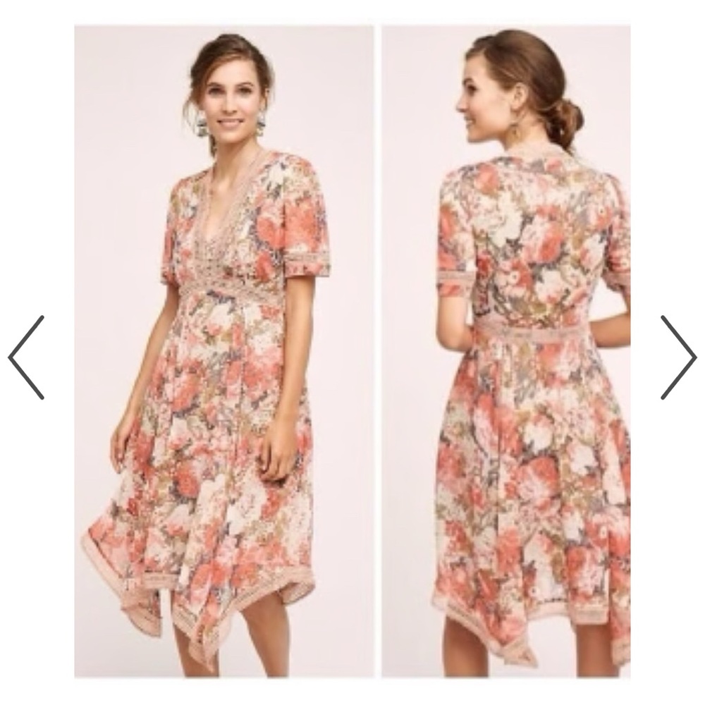 ANTHROPOLOGIE Rose Bouquet Dress By RANNA GILL size 0
